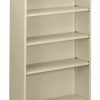 HON Brigade Steel Bookcase | 4 Shelves | 34-1/2"W x 12-5/8"D x 59"H | Putty Finish