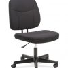 Sadie Task Chair | Armless | Black Fabric