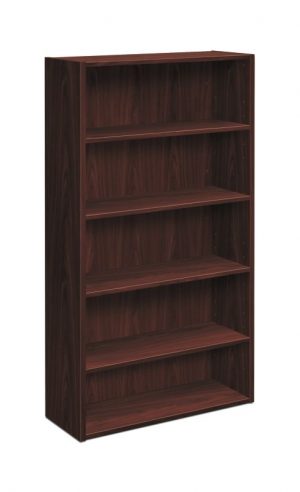 HON Foundation Bookcase | 5 Shelves | 32″W x 13-13/16″D x 65-3/16″H | Mahogany Finish