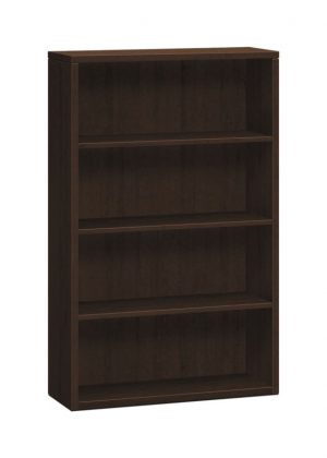 HON 10500 Series Bookcase | 4 Shelves | 36″W x 13-1/8″D x 57-1/8″H | Mocha Finish