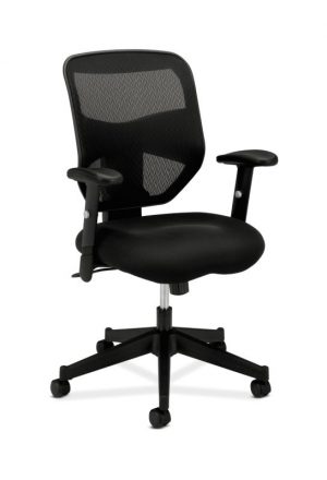 HON Prominent Mesh High-Back Task Chair | Center-Tilt, Tension, Lock | Adjustable Arms | Black Sandwich Mesh Seat