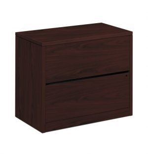 HON 10500 Series Lateral File | 2 Drawers | 36″W x 20″D x 29-1/2″H | Mahogany Finish