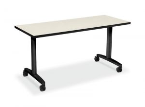 HON Huddle Table | Fixed Base | Silver Mesh Laminate | 60″W x 24″D
