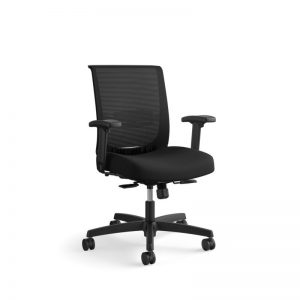 HON Convergence Task Chair | Synchro-Tilt With Seat Slide Control | Height- and Width-Adjustable Arms | Black Fabric