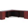 HON Foundation Corner Workstation | 2 Box / 3 File Drawers | 84"W x 84"D | Shaker Cherry Laminate