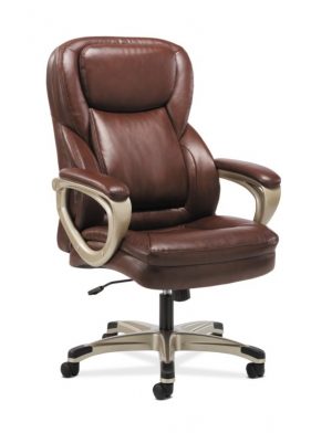Sadie Executive Chair | Fixed Arms | Brown Leather